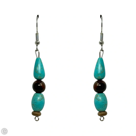Faux Turquoise Bead Dangle Earrings
