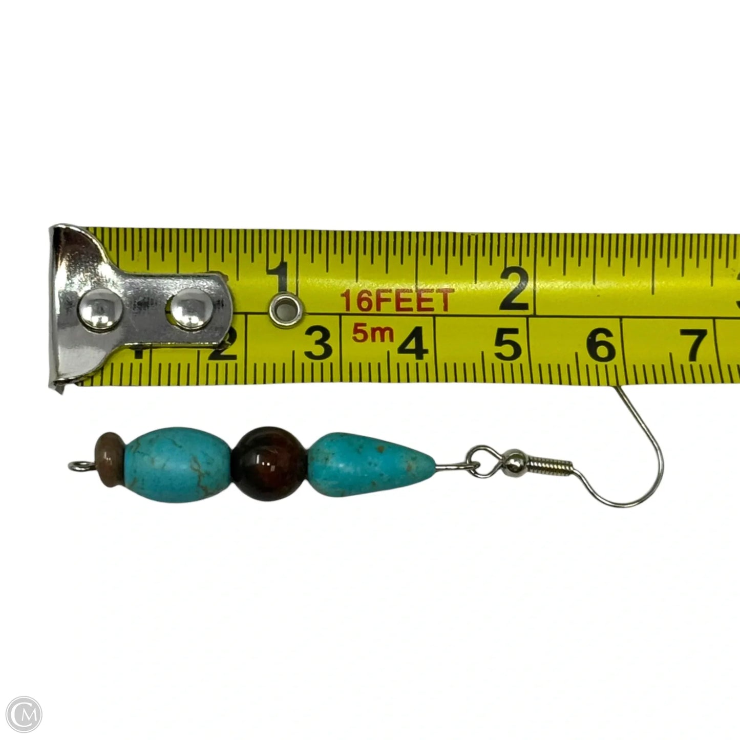 Faux Turquoise Bead Dangle Earrings