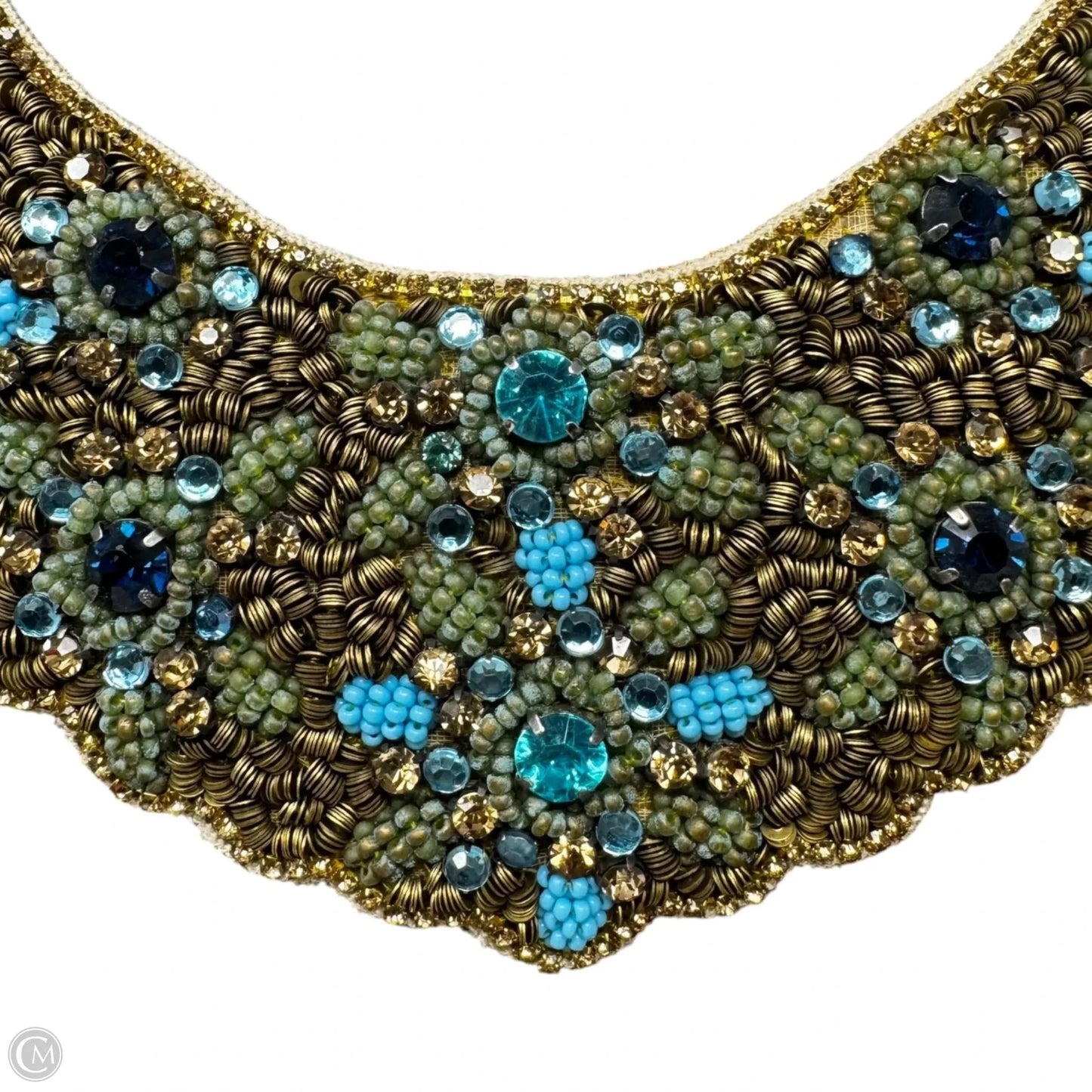 Crystal Beaded Bib Necklace Statement By Deepa Gurnani