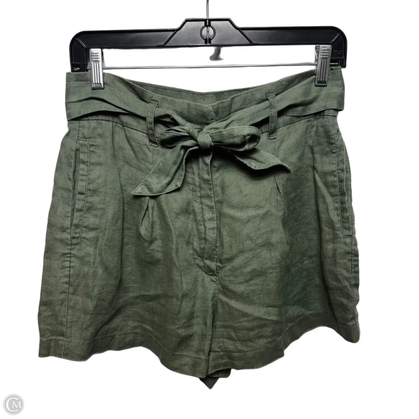 Linen Belted Shorts By Artisan Ny In Green, Size: 4