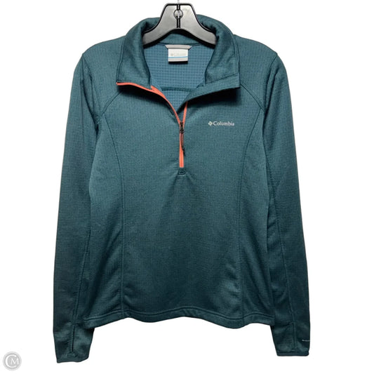 Athletic Top Long Sleeve Collar By Columbia In Teal, Size: Xs