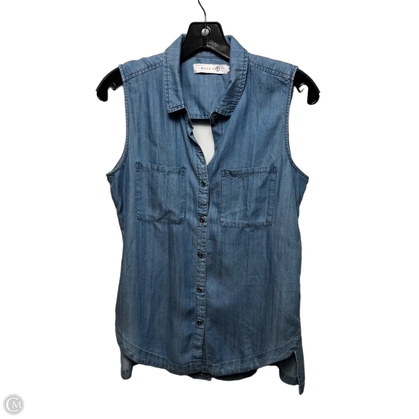 Top Sleeveless By Billy T In Blue Denim, Size: S