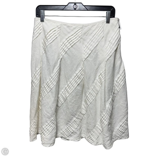 Linen Skirt Midi By Dkny In Cream, Size: 8
