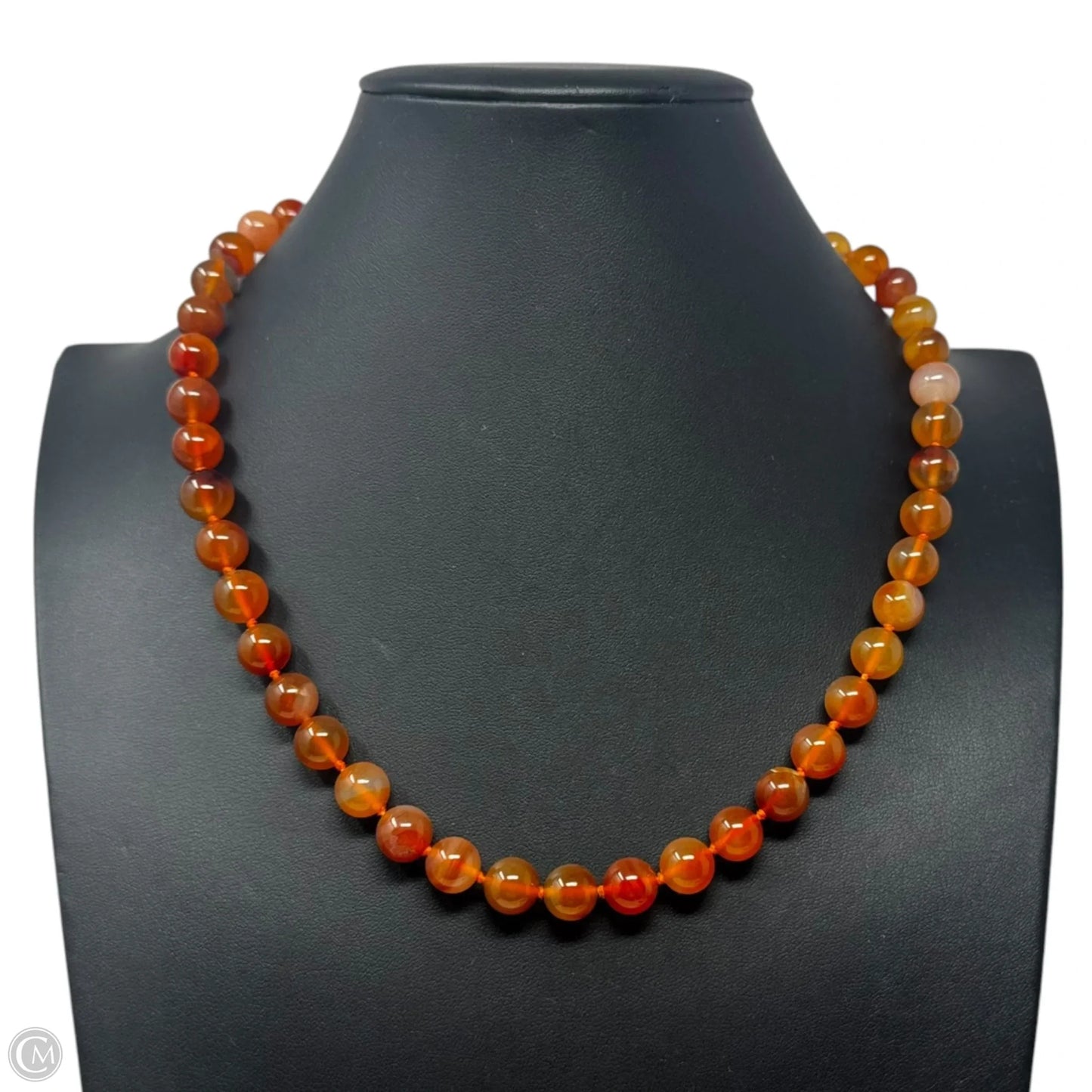 Carnelian Agate Beaded Screw Clasp Necklace