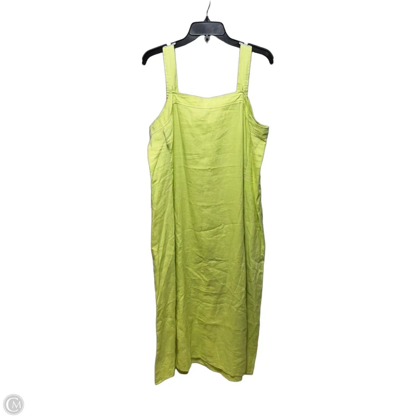 Linen Dress Casual Maxi By Eileen Fisher In Chartreuse, Size: M