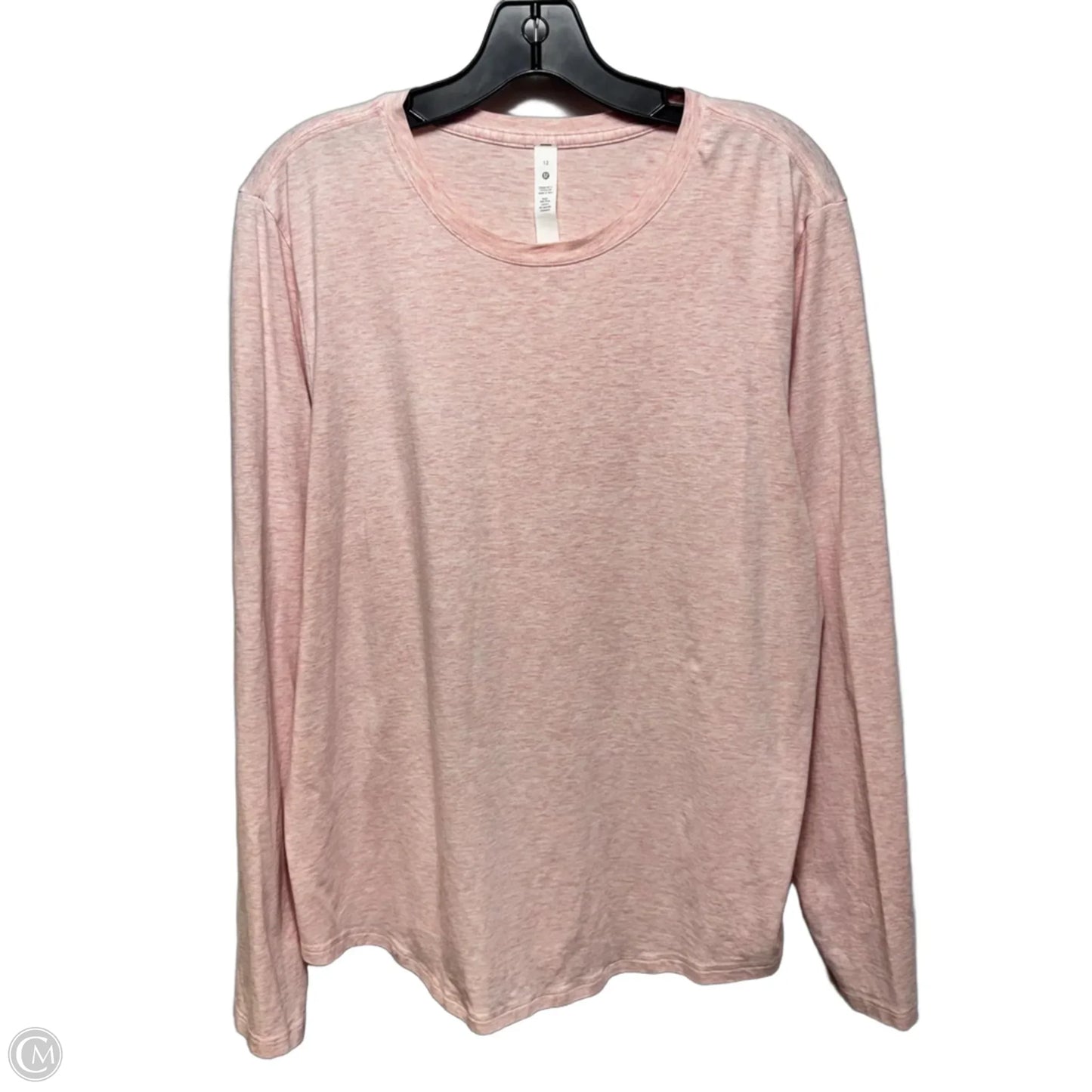Athletic Top Long Sleeve Crewneck By Lululemon In Pink, Size: 12