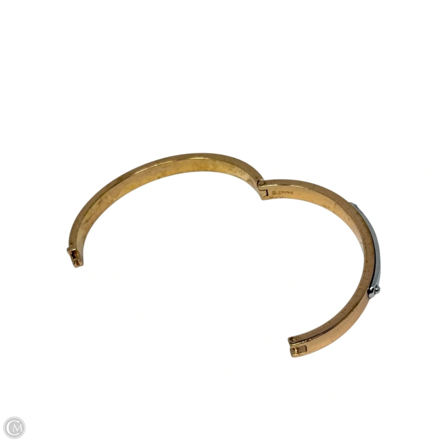 Logo Plate Hinged Bangle Bracelet Designer By Coach
