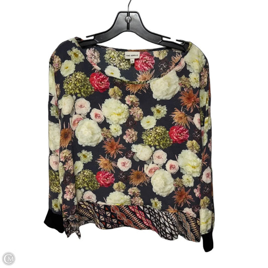 Silk Top Long Sleeve By The Odells In Floral Print, Size: M