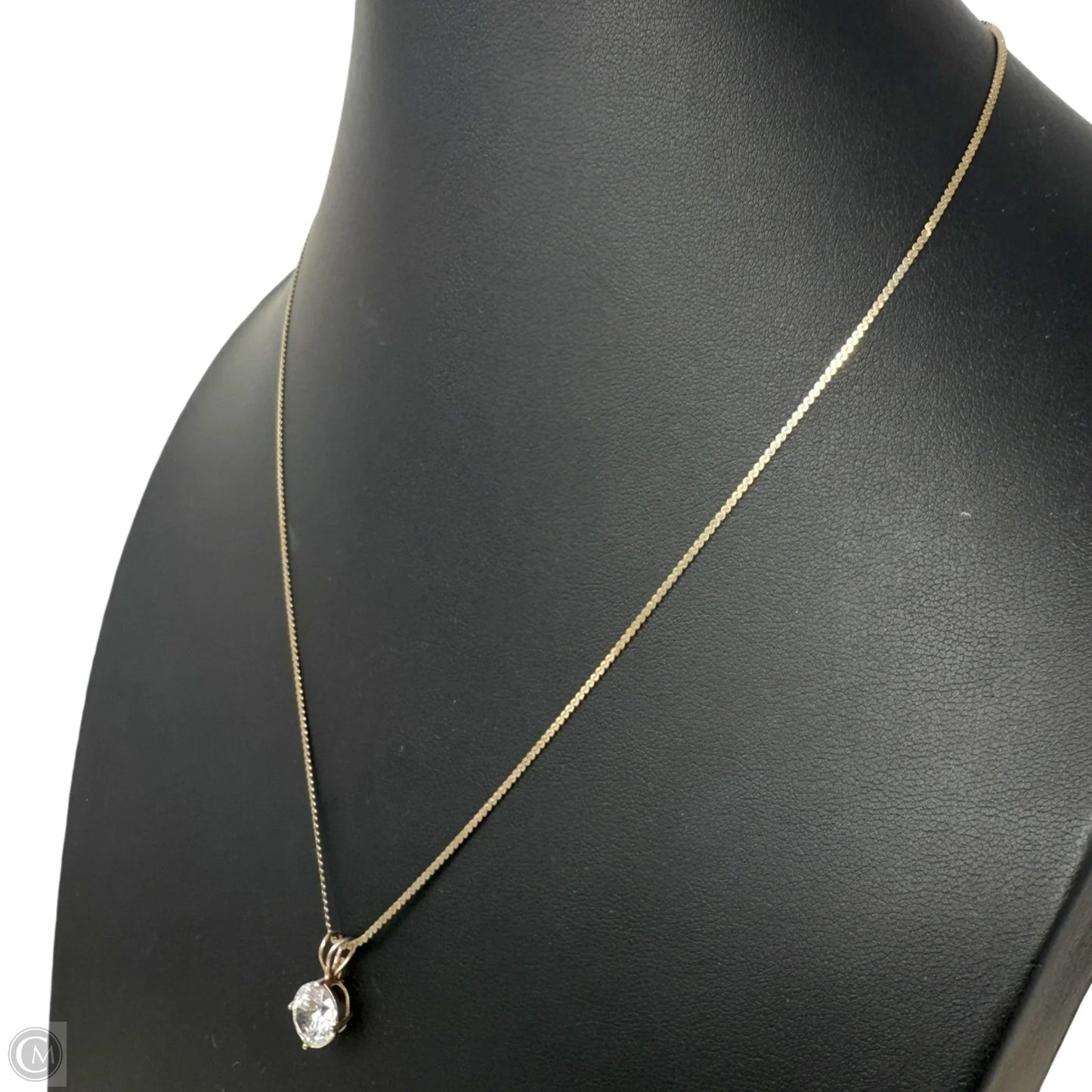 Italian Sterling Silver CZ Solitaire Pendant S-Chain Necklace By Uno Italy