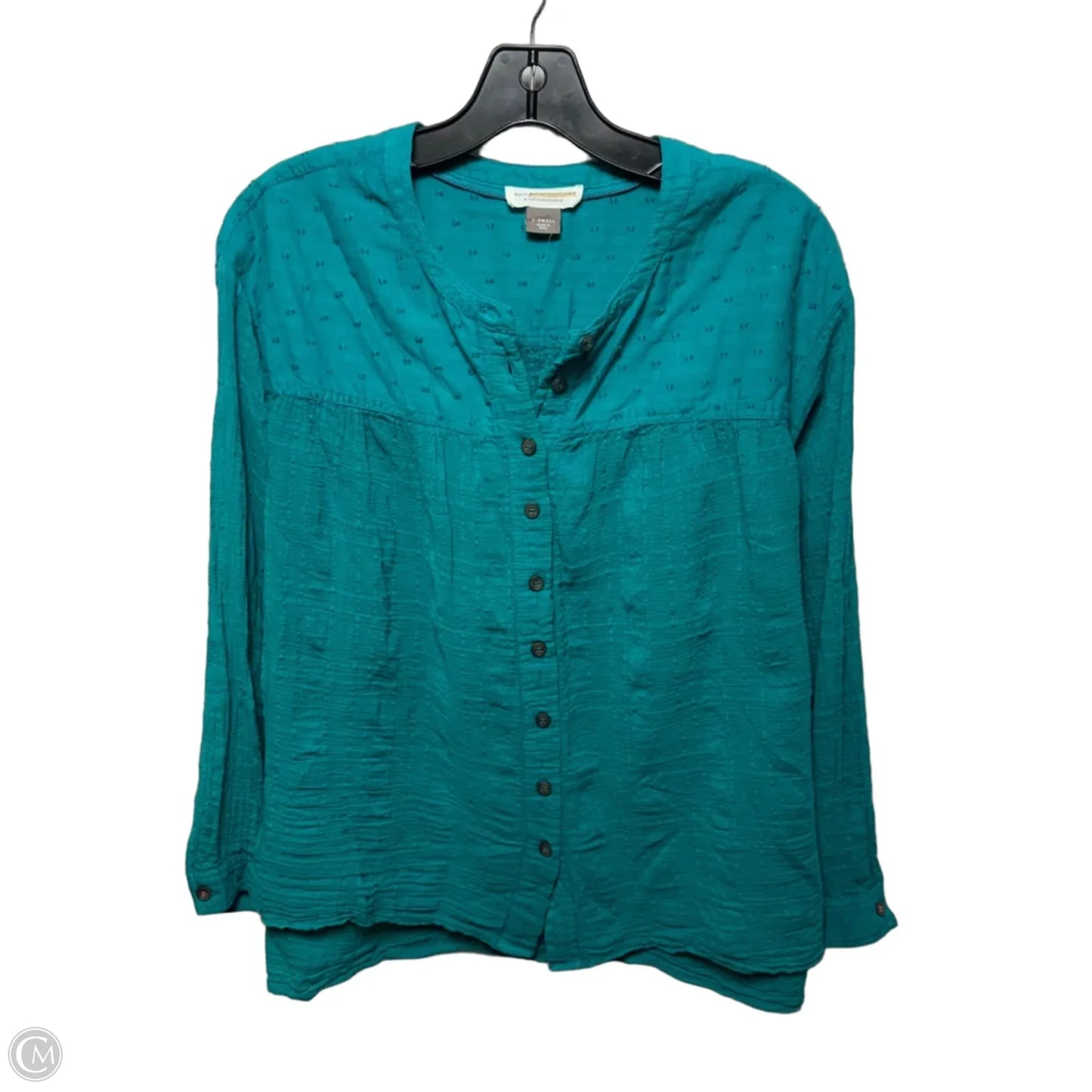 Top Long Sleeve By Pilcro In Teal, Size: Xs