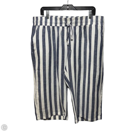 Pants Linen Blend By lifestyle attitude In Striped Pattern, Size: 1x