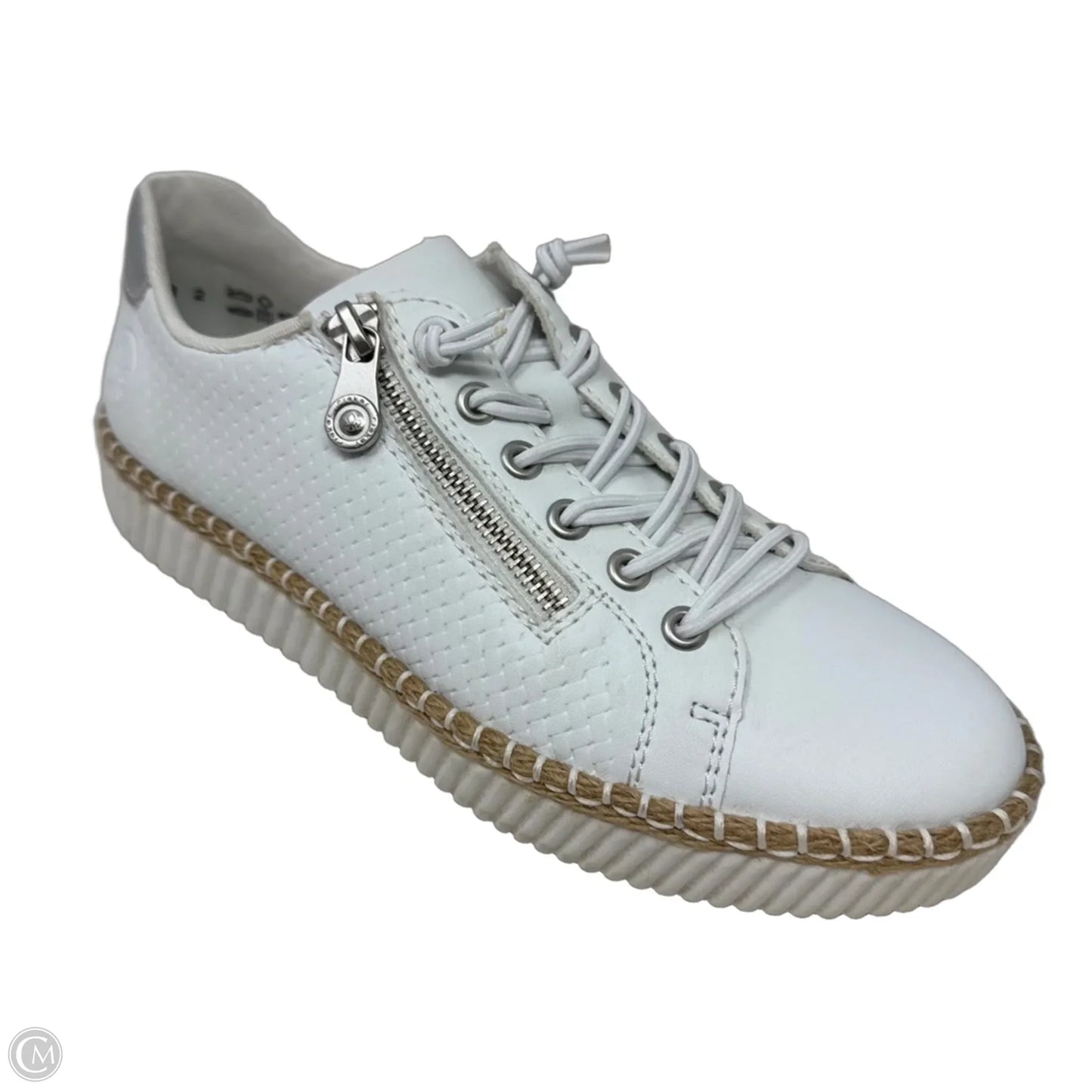 M2940-80 Alabama Platform Zip Sneakers By Riekers In White, Size: 8.5 (39)