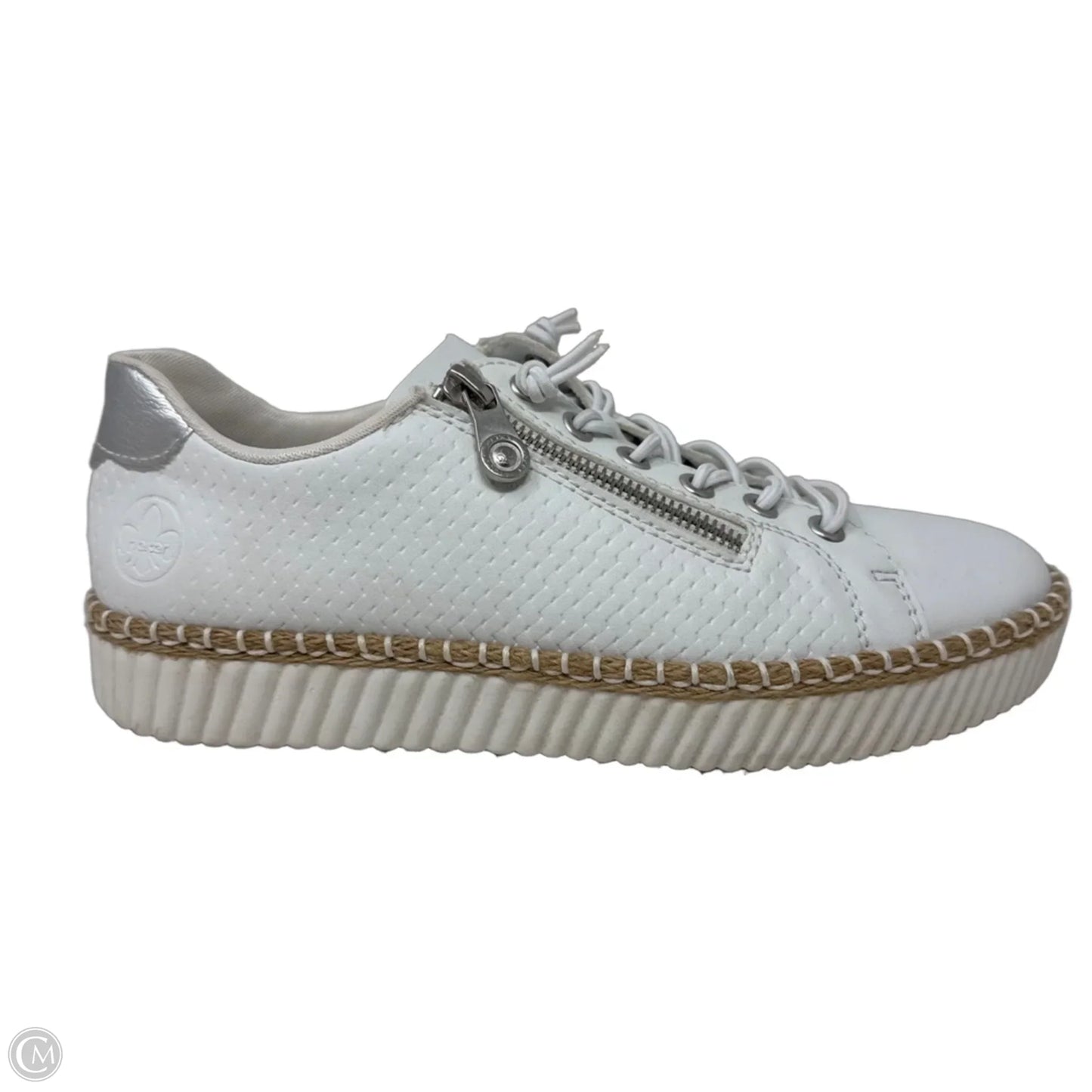 M2940-80 Alabama Platform Zip Sneakers By Riekers In White, Size: 8.5 (39)