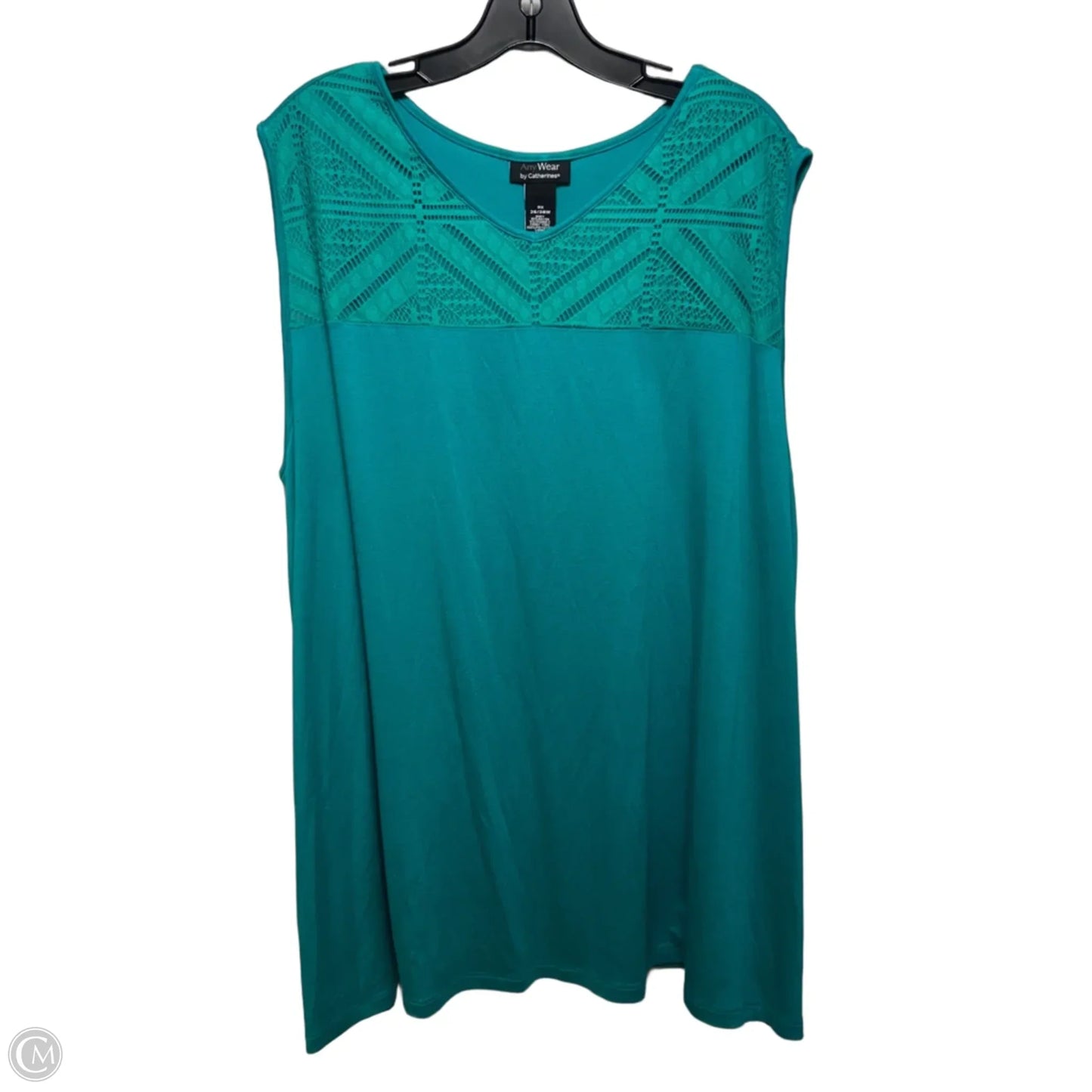 Top Sleeveless By Catherines In Teal, Size: 3x
