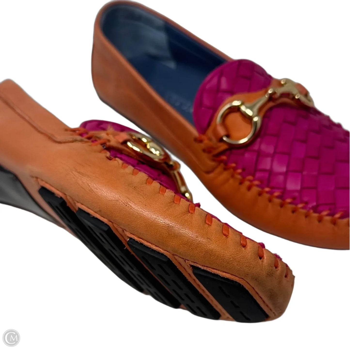 Perlata Driving Loafers By Robert Zur In Orange & Pink, Size: 8