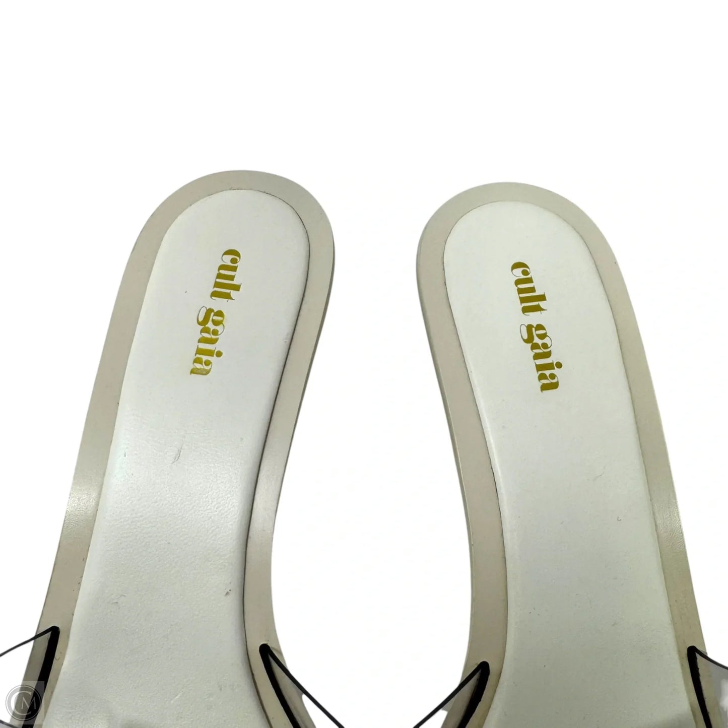 Uma Beaded Sandals Heels Kitten By Cult Gaia In Cream, Size: 12