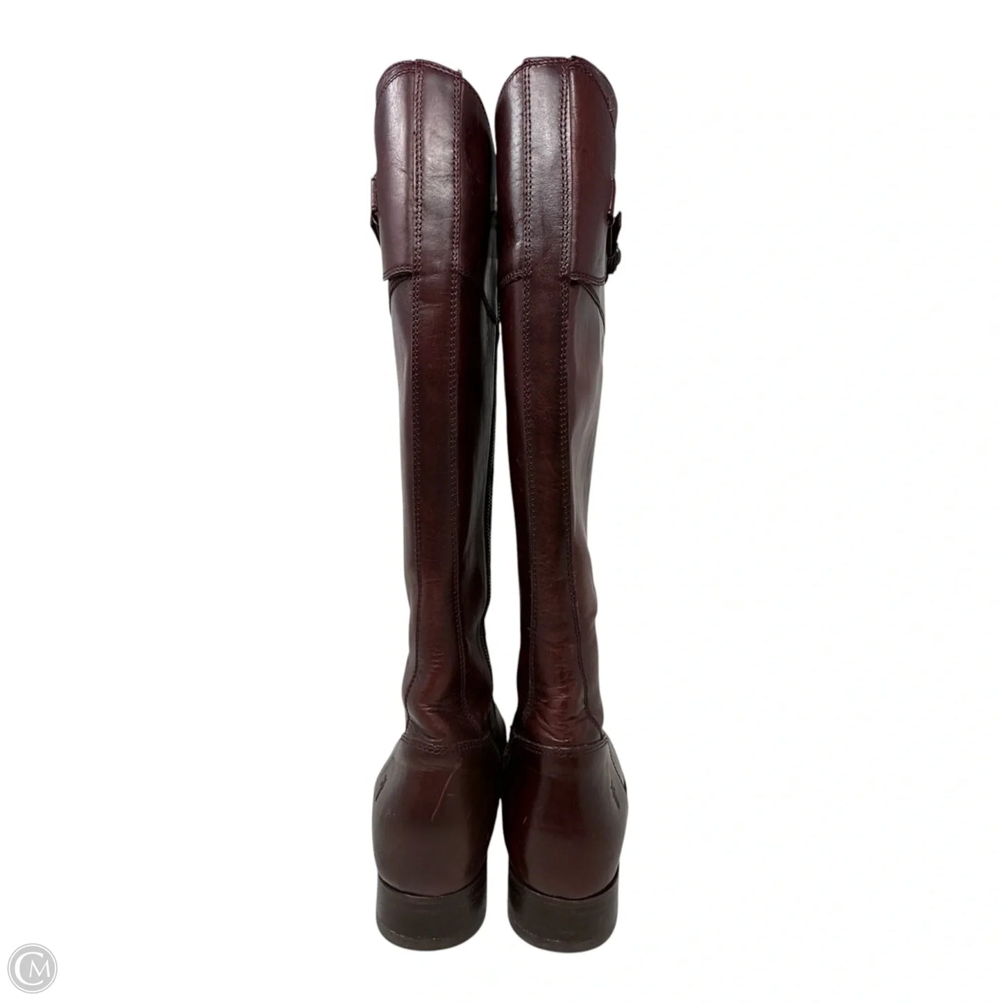 Molly Button Boots Designer By Frye In Redwood Vintage Leather, Size: 11