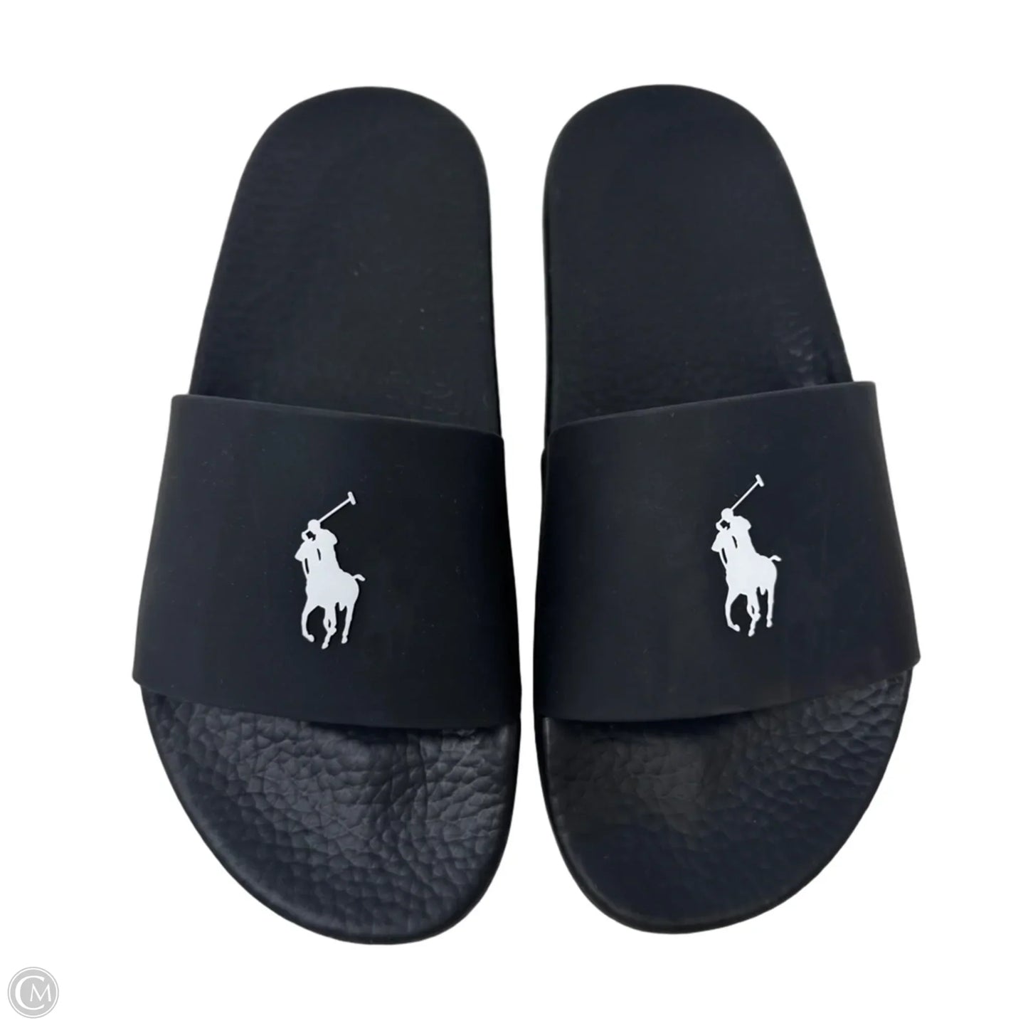Polo Slide Sandals Flats By Polo Ralph Lauren In Black, Size: 8.5