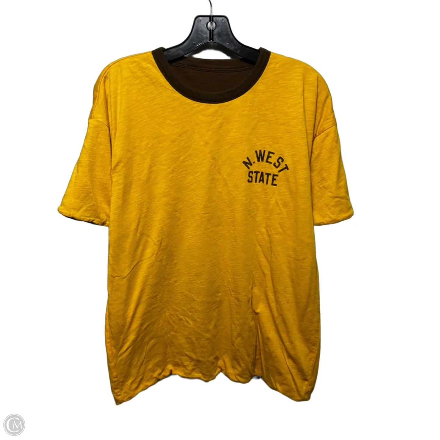 Classic Fit Reversible Graphic T-Shirt By Polo Ralph Lauren In Brown & Yellow, Size: M/L ESTIMATED