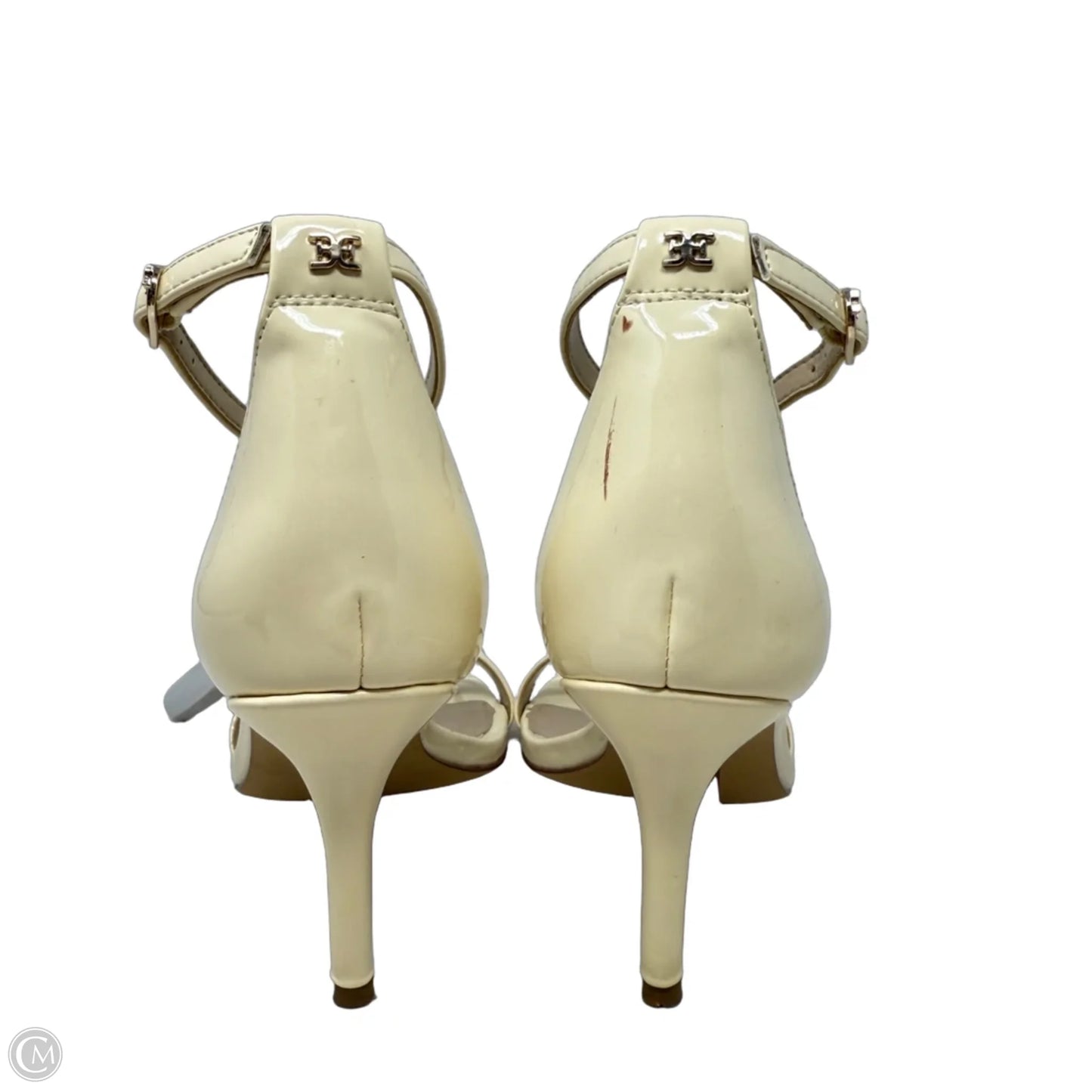 Patti Patent Leather Stiletto Sandals By Sam Edelman In Cream, Size: 8