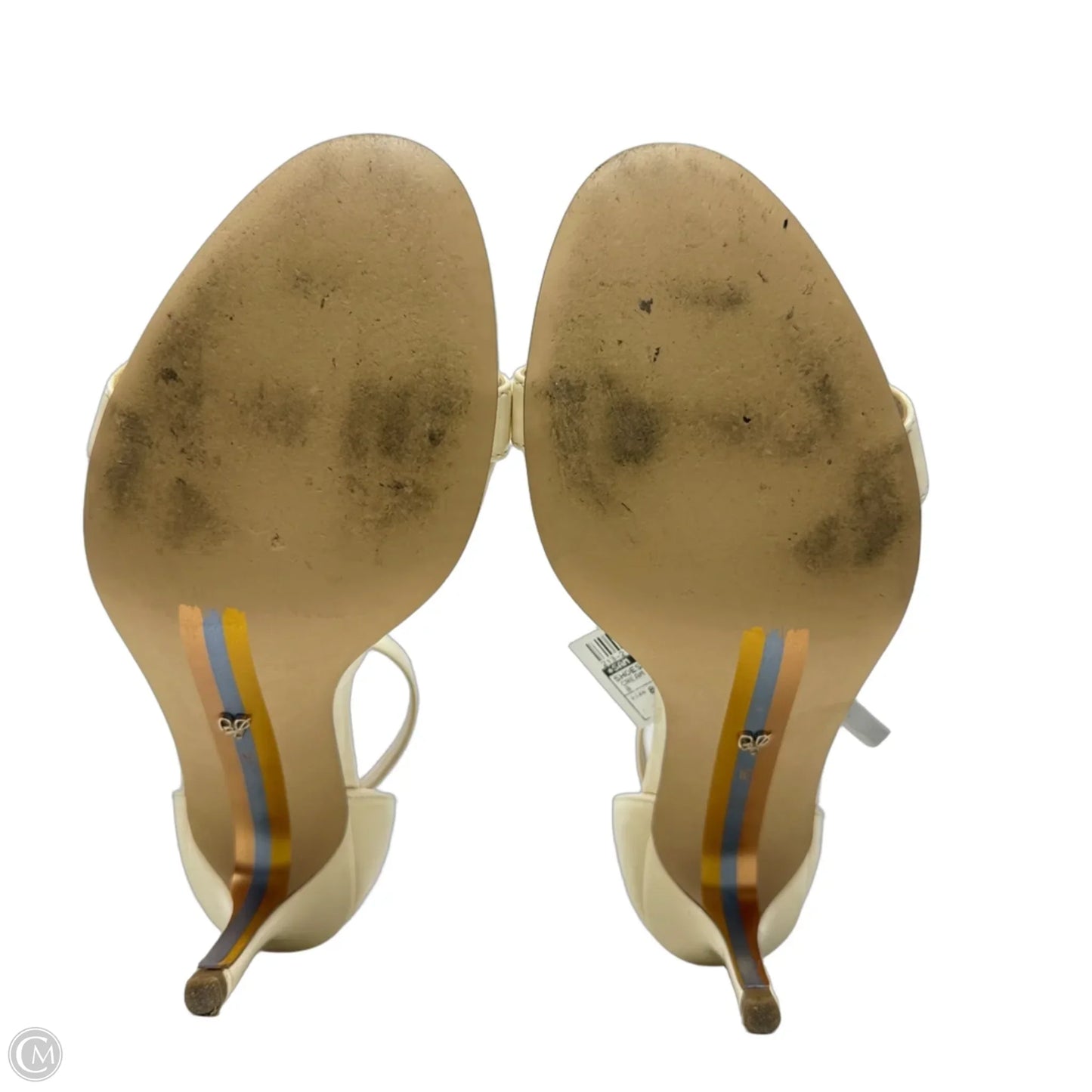 Patti Patent Leather Stiletto Sandals By Sam Edelman In Cream, Size: 8