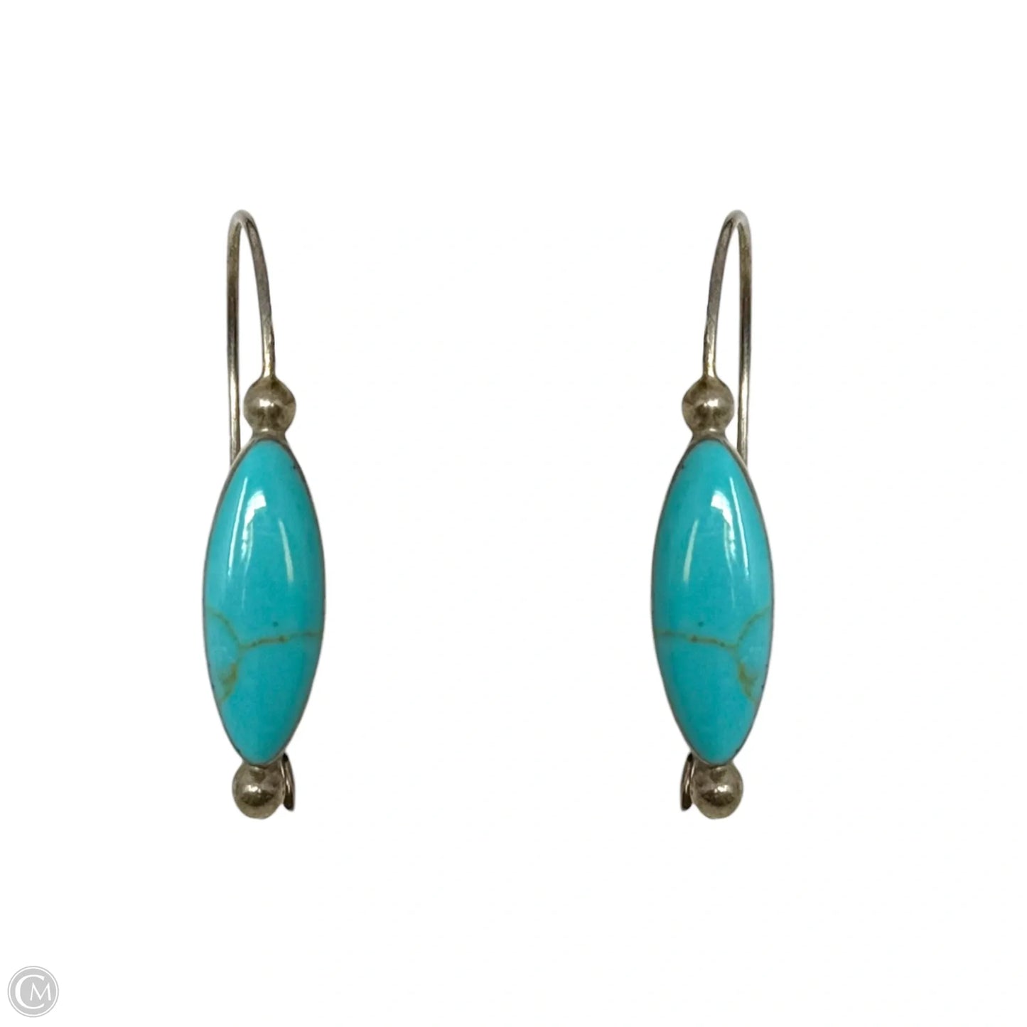 Turquoise & Mexican Sterling Silver Dangle Earrings