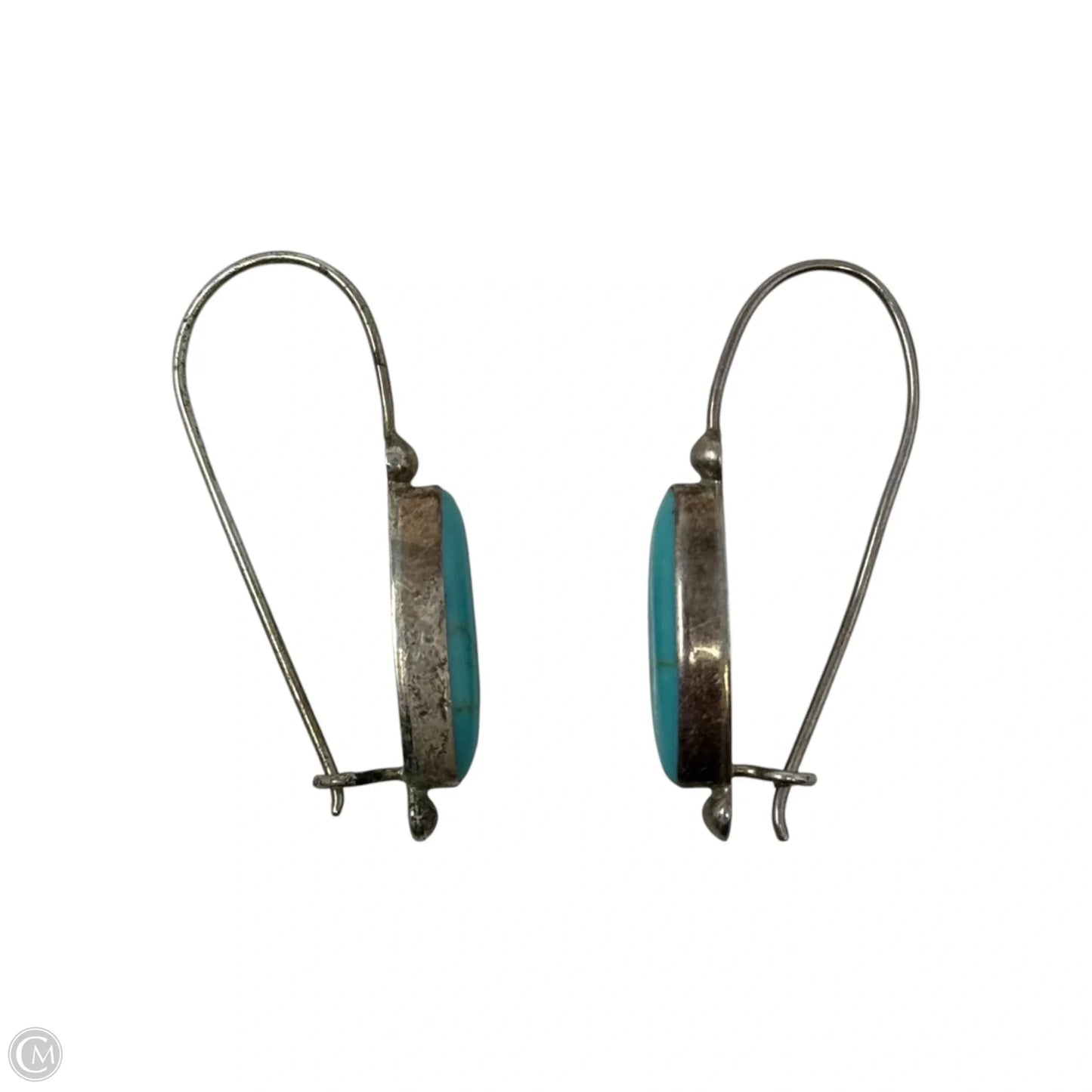 Turquoise & Mexican Sterling Silver Dangle Earrings