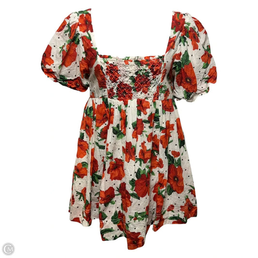 Square-Neck Smocked Babydoll Dress By Maeve X Anthropologie In Floral Print, Size: M