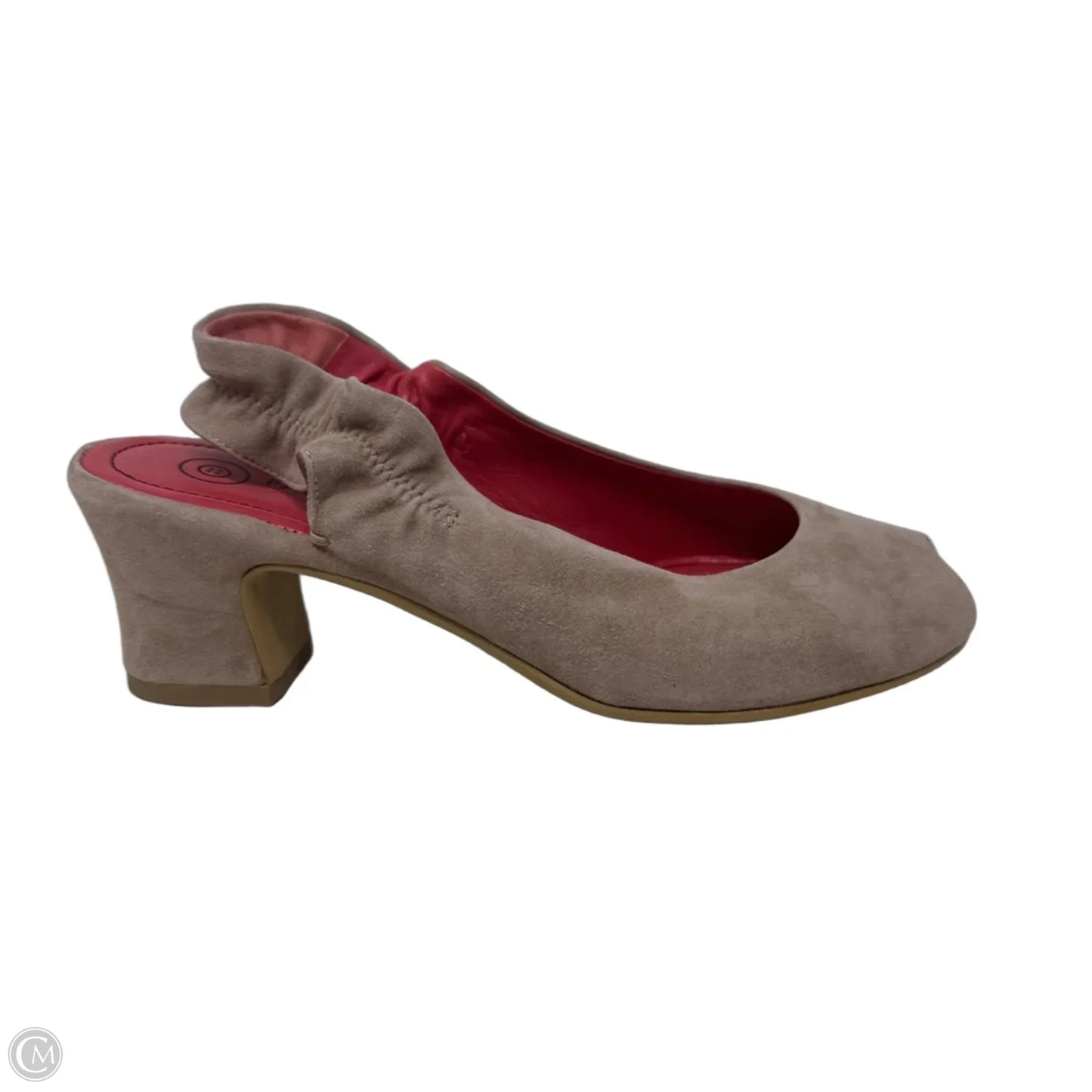 Milly Slingback Block Heel Sandals By Pas de Rouge In Pink, Size: 7.5 (It 37 1/2)
