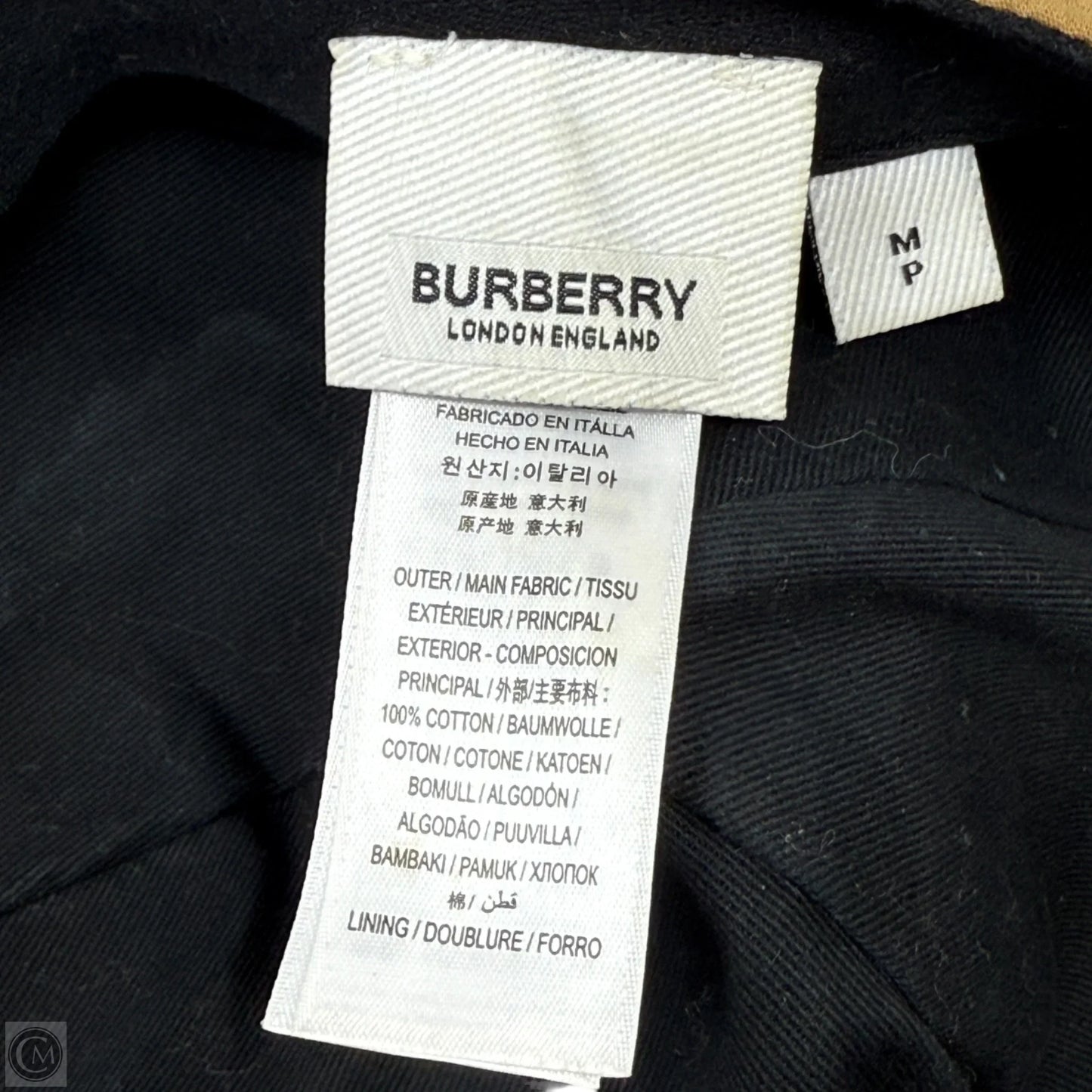 Vintage Check Cotton Monogram Baseball Cap Luxury Designer By Burberry