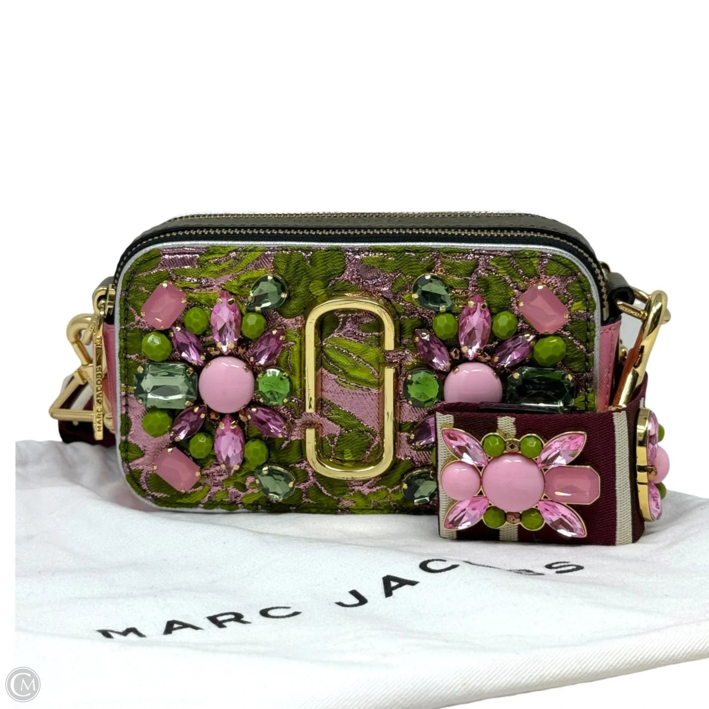 Snapshot Floral Brocade Camera Bag Luxury Designer By Marc Jacobs, Size: Medium