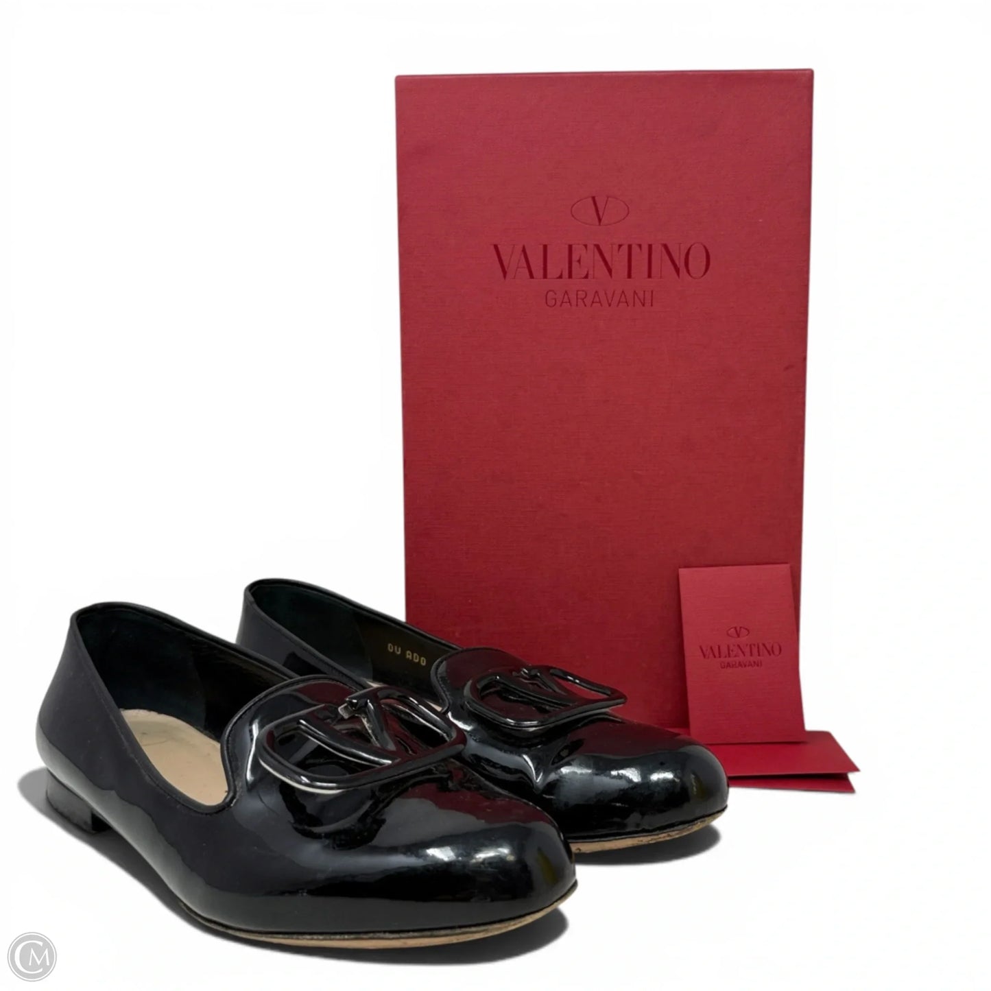 VLogo Patent Leather Loafers Luxury Designer By Valentino-garavani In Black, Size: 8.5 (IT 38.5)