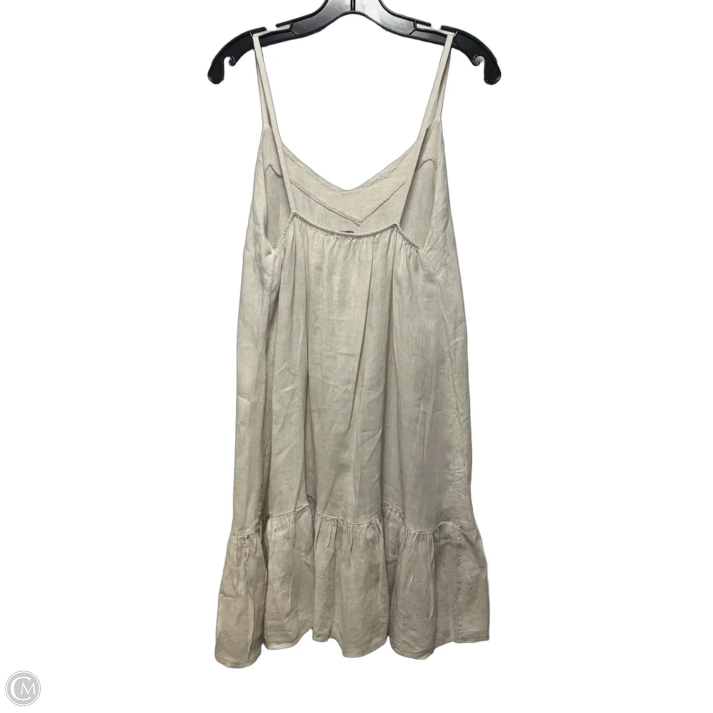 Linen Dress Casual Short By Bellambria In Cream, Size: L