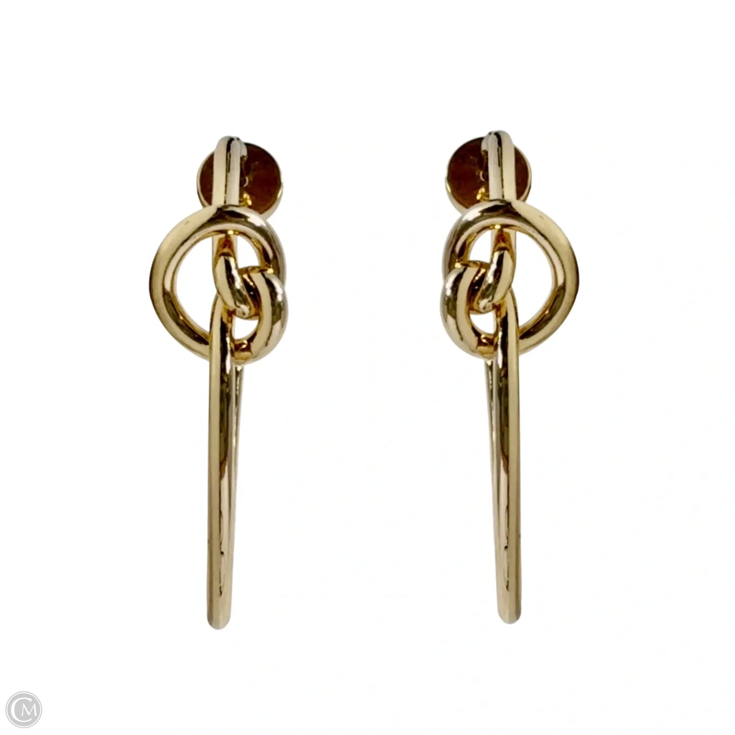 Gold Tone Knot Hoop Earrings