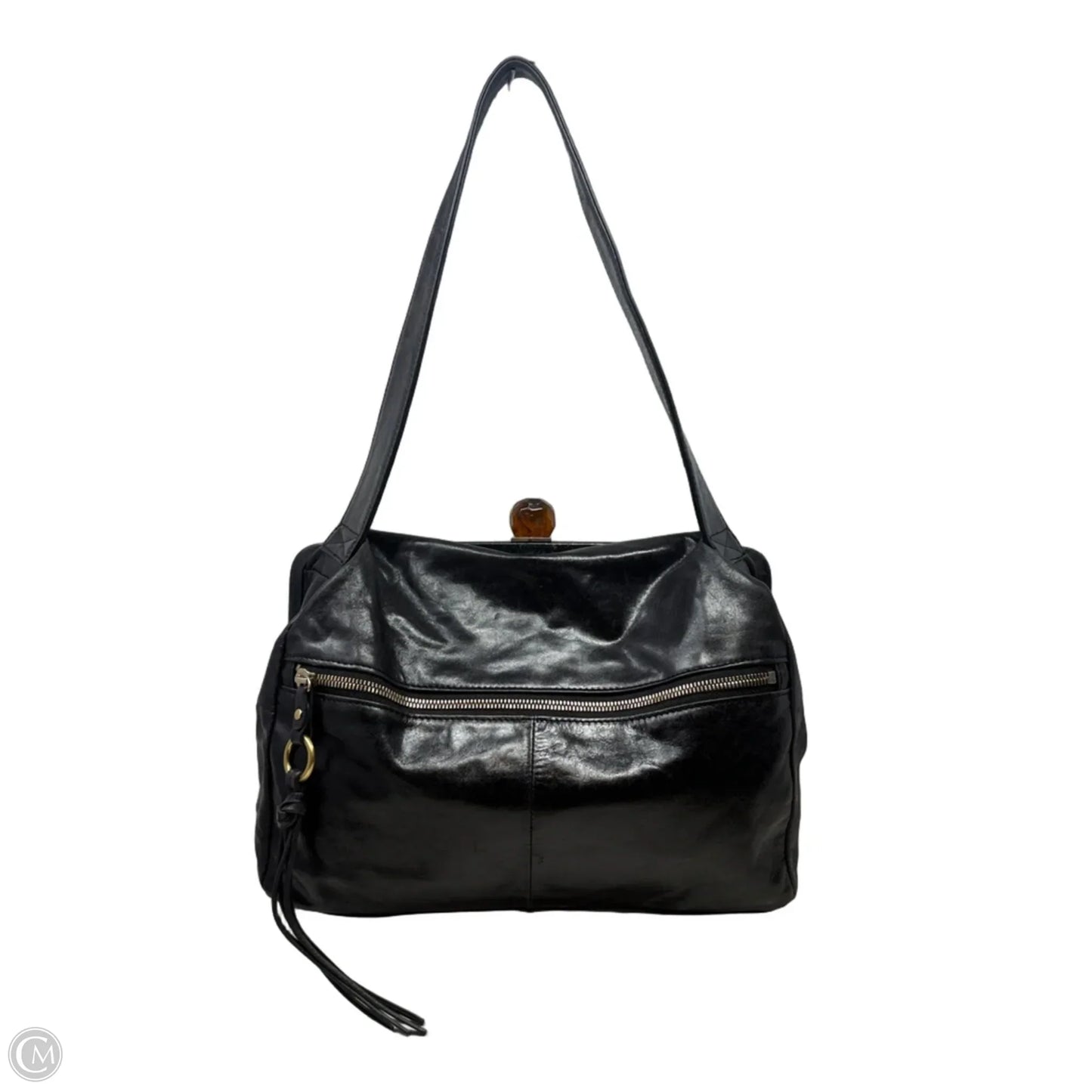 Vintage Vivian Frame Leather Bag By Hobo Intl, Size: Medium