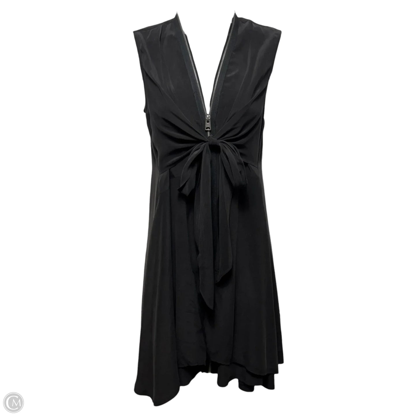Silk Zip Dress Designer By All Saints In Black, Size: S