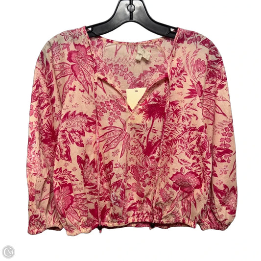 Top Long Sleeve By Elan In Floral Print, Size: M