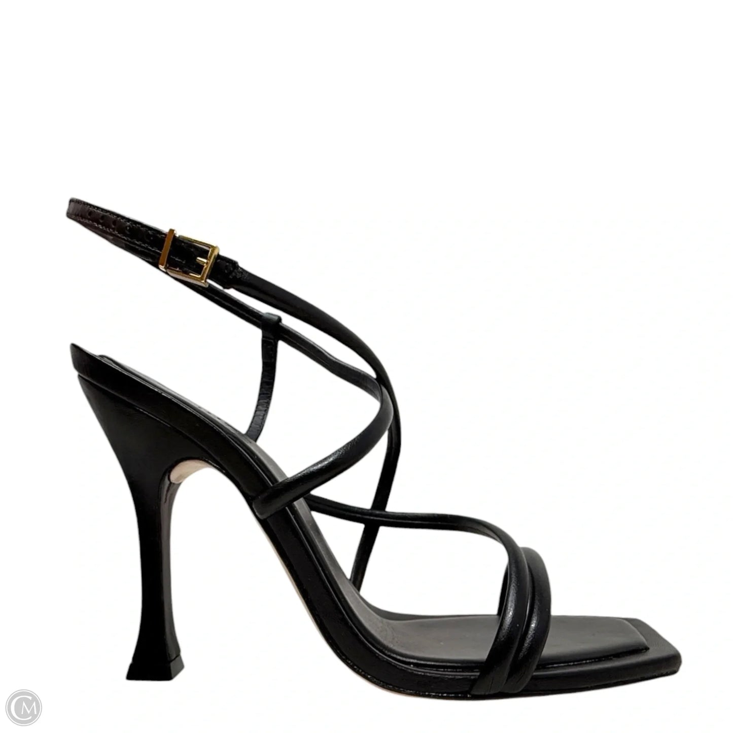 Lovi Strappy Stiletto Leather Sandals By Schutz In Black, Size: 9