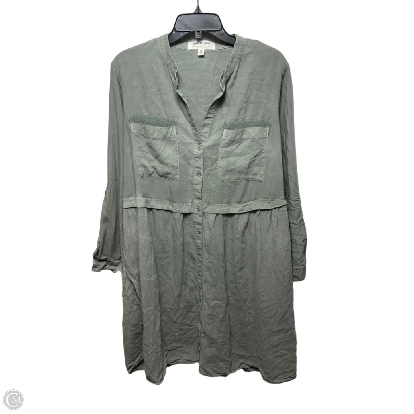 Lila Chambray Shirtdress Casual Short By Cloth & Stone In Green, Size: 1X