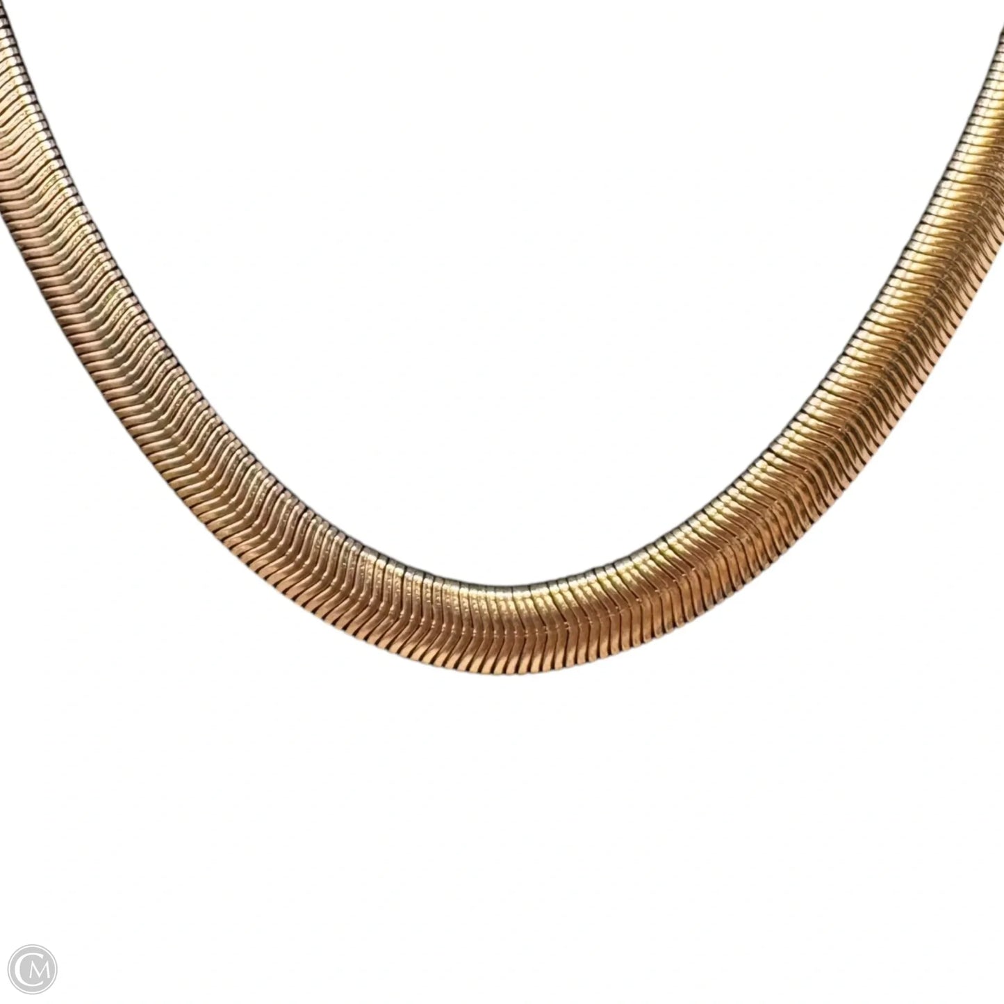 Rose Gold Tone Stainless Steel Herringbone Necklace