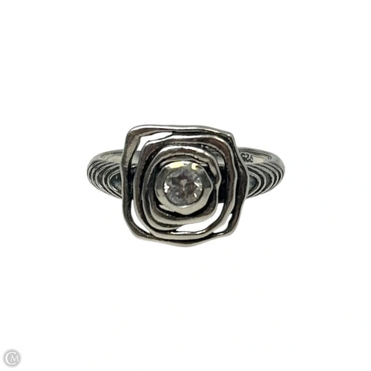 Square Spiral Ring Sterling Silver, Size: 8
