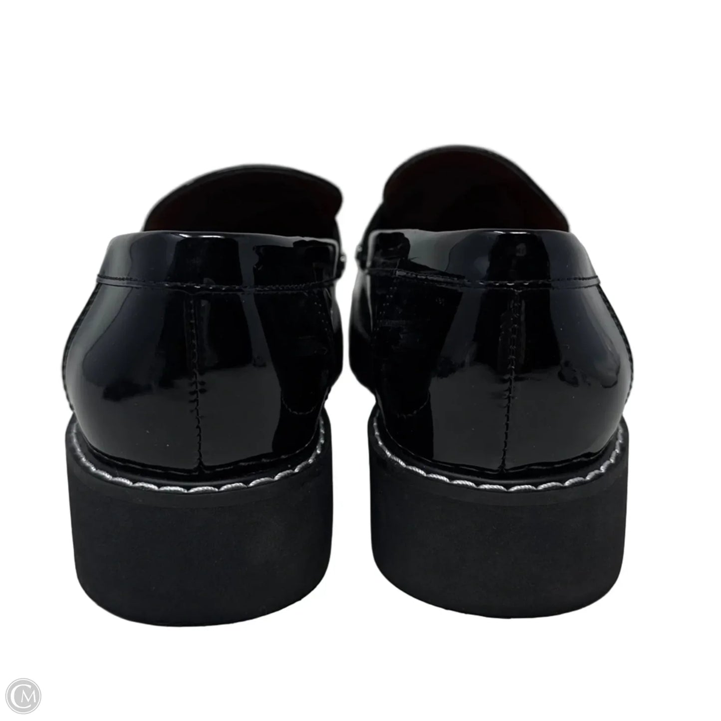 Patent Loafer Shoes Flats By Franco Sarto In Black, Size: 6.5