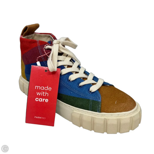 Rainbow Sun Flatform Shoes Sneakers By Farm Rio In Multi-colored, Size: 8