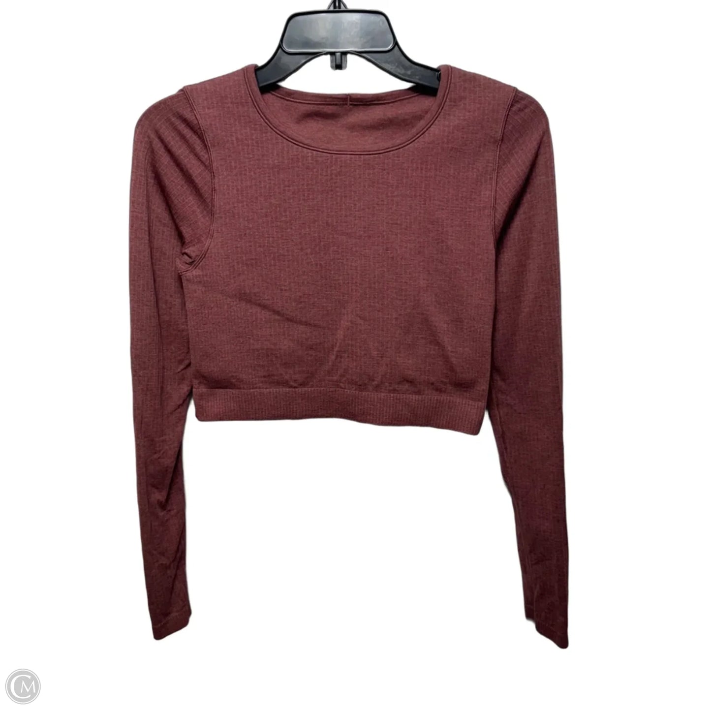 Athletic Crop Top Long Sleeve Crewneck By Lululemon In Red, Size: 6