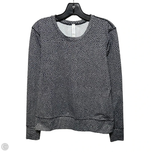 Athletic Top Long Sleeve Crewneck By Lululemon In Black & White, Size: 8