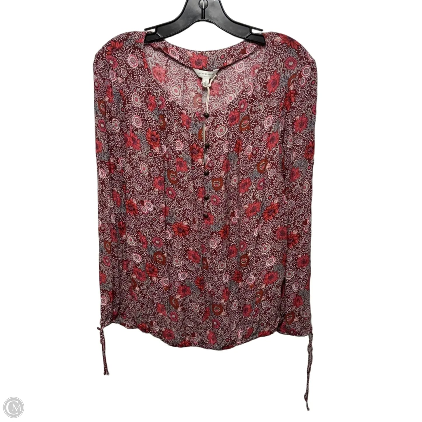 Top Long Sleeve By Lucky Brand In Floral Print, Size: M