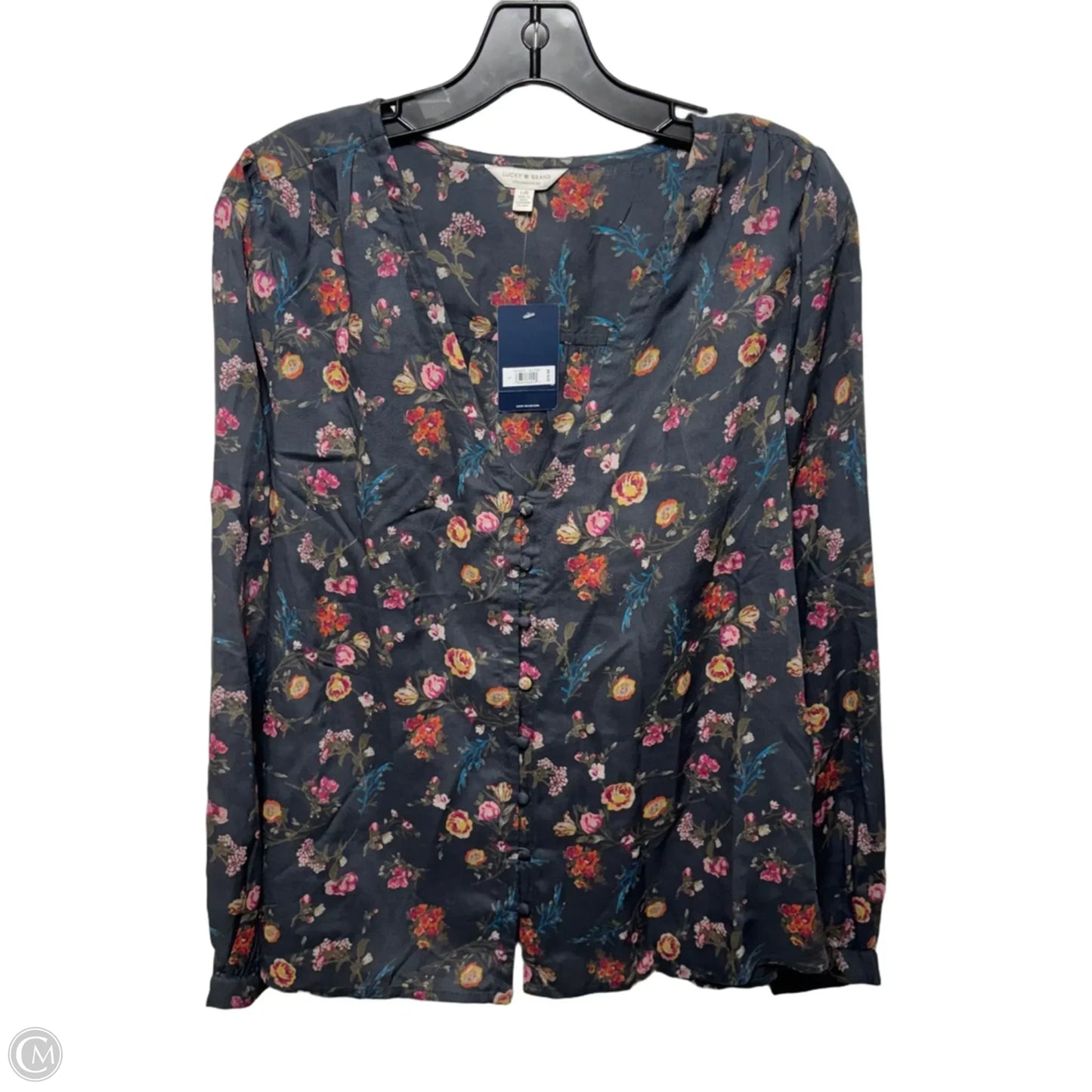 Top Long Sleeve By Lucky Brand In Floral Print, Size: L