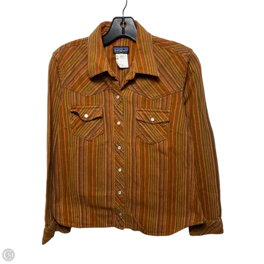 Top Long Sleeve By Patagonia In Striped Pattern, Size: M