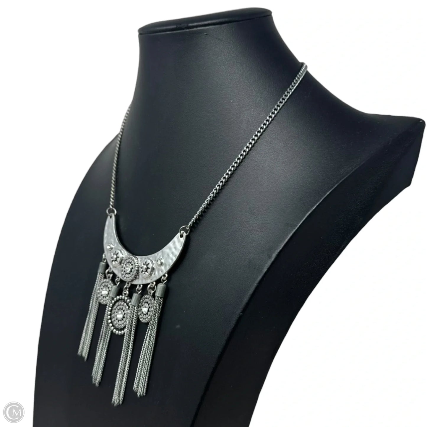 Tassel Bib Silver Tone Necklace