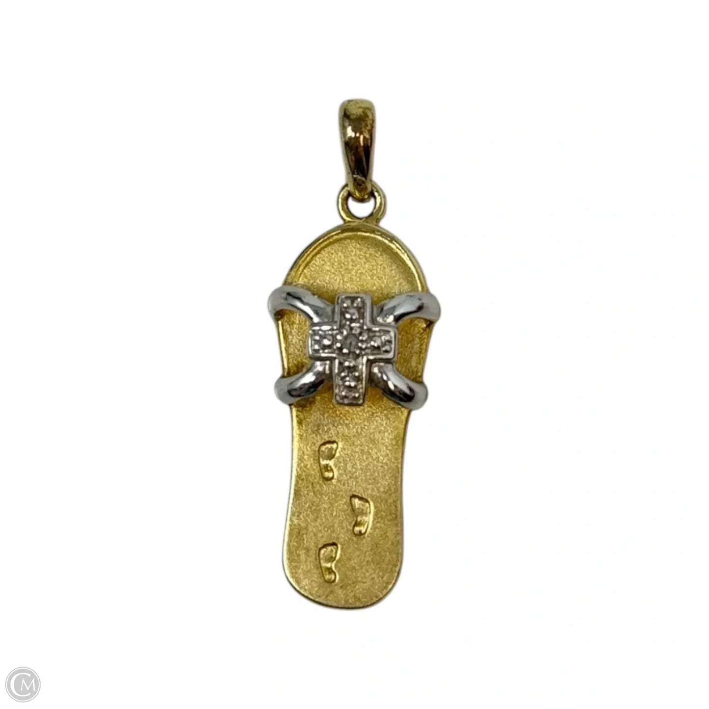 “He Walks With Me” Sandal Pendant Sterling Silver